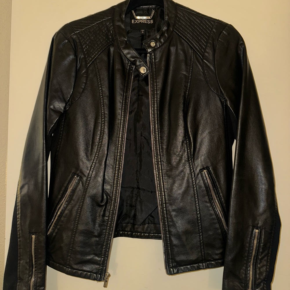 Express Women's Sleek Black Leather Jacket